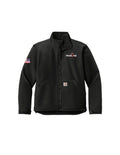CARHARTT - (REDLINE LOGO & USA FLAG LEFT SLEEVE)Rain Defender Soft Shell Jacket, Black